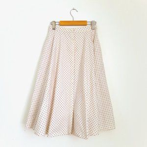Polka dot button front circular skirt